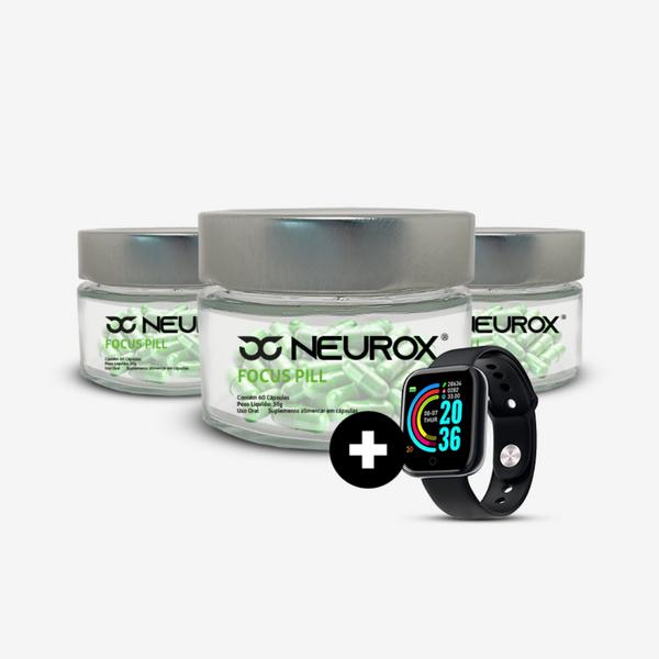 COMBO 3 NEUROX FOCUS PILL + RELOGIO SMARTWATCH