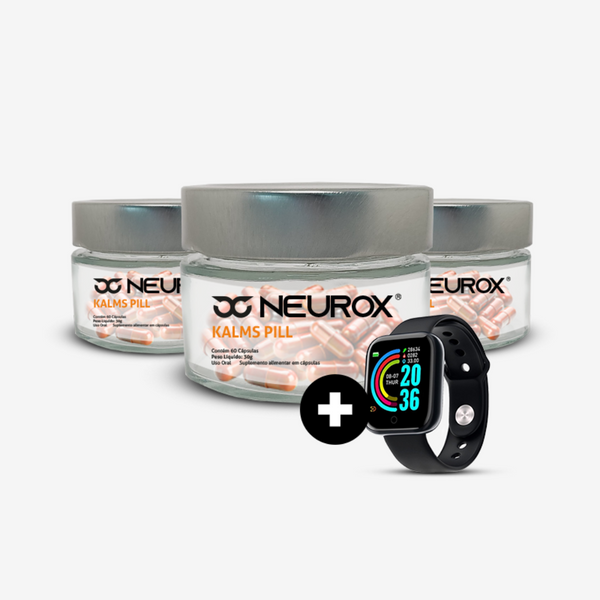 3 NEUROX - KALMS PILL + RELOGIO SMARTWATCH