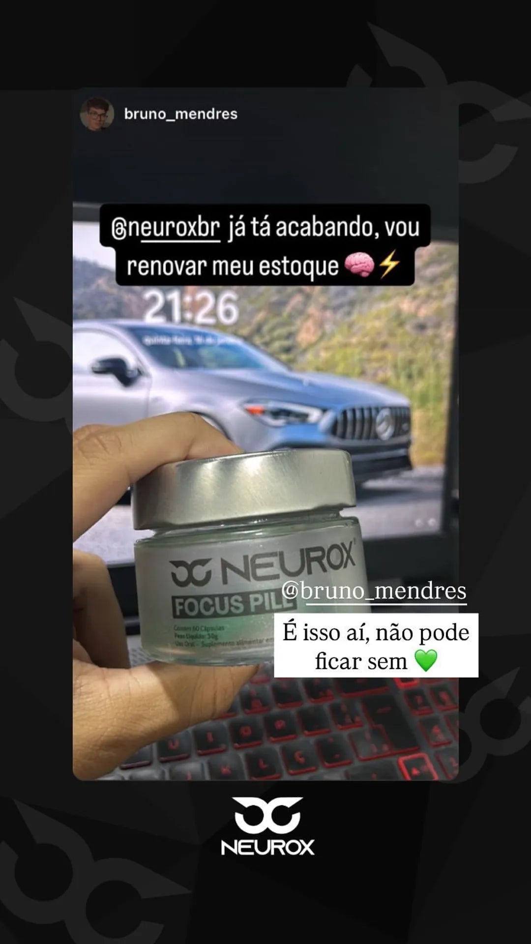 Depoimento de cliente sobre o Neurox Focus Pill